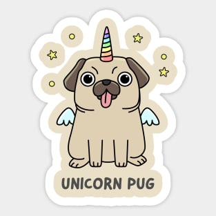 Unicorn Pug Sticker